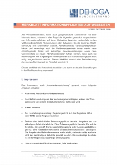 DEHOGA Merkblatt Informationspflichten auf Webseiten 2019 PDF