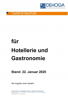 Tarifsynopse 2025 für Hotellerie und Gastronomie PDF