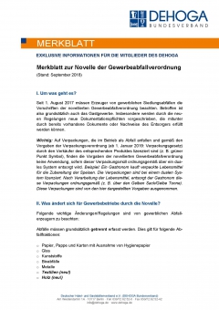 DEHOGA Merkblatt Novelle der Gewerbeabfallverordnung PDF